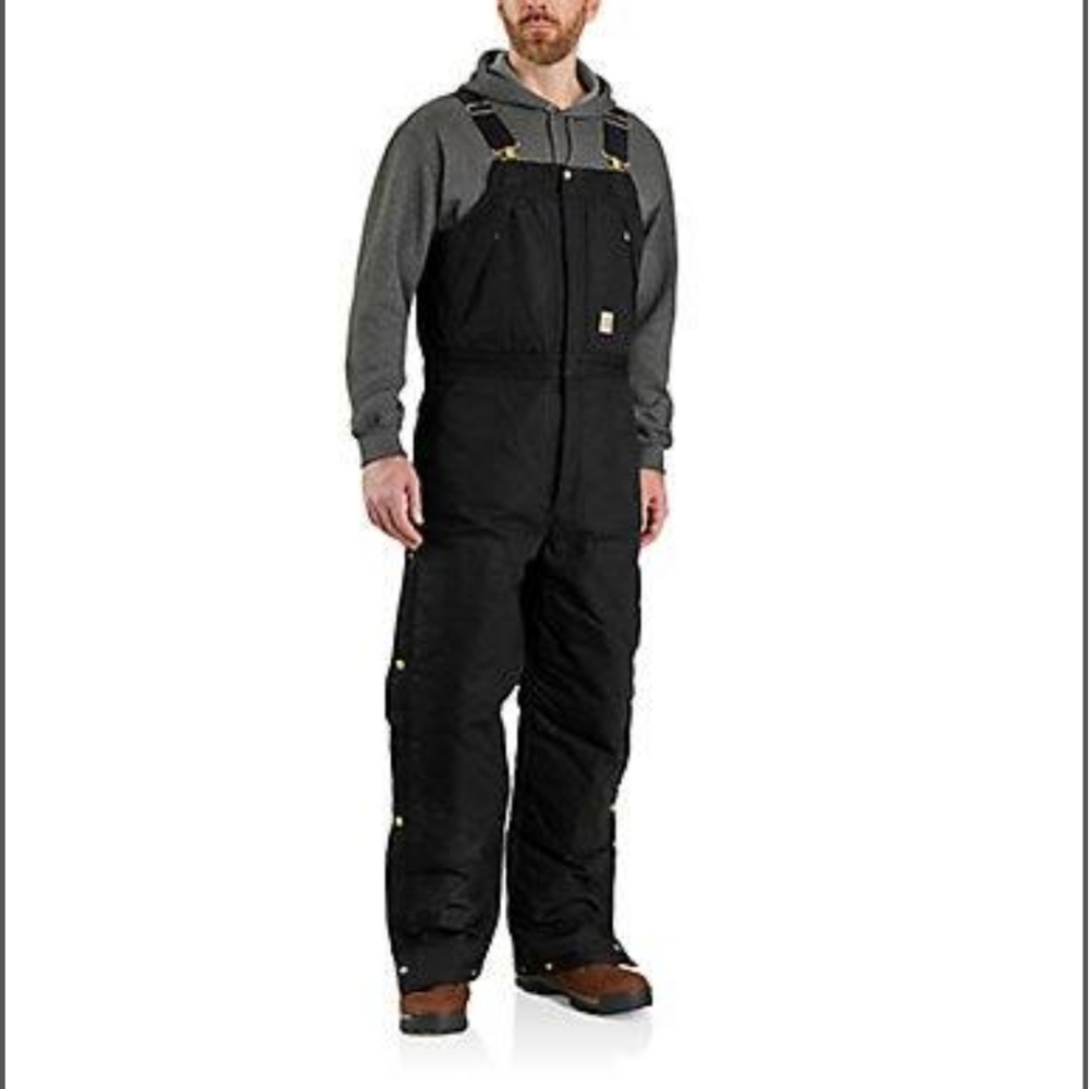 Carhartt Firm Duck Insulated Bib Overall - Black (XL Short)